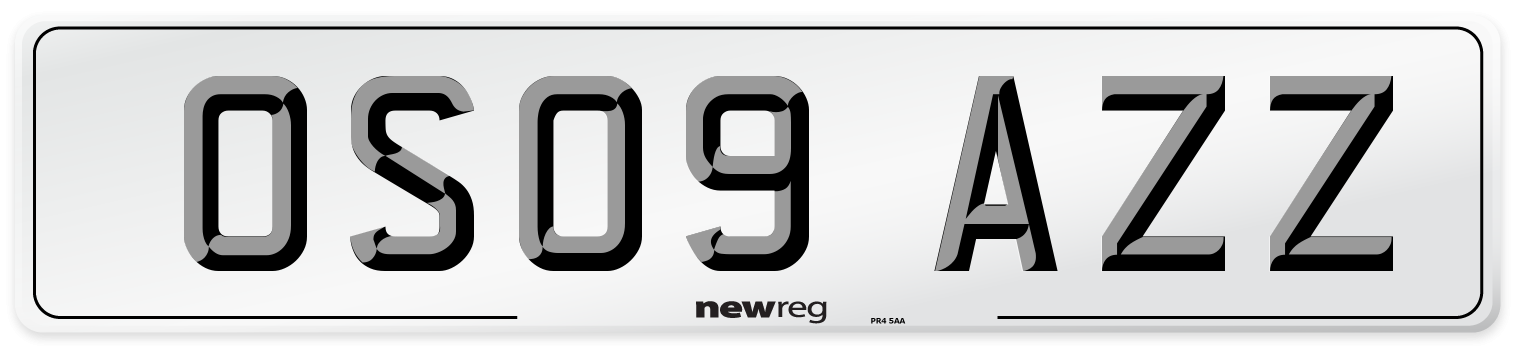 OS09 AZZ Number Plate from New Reg